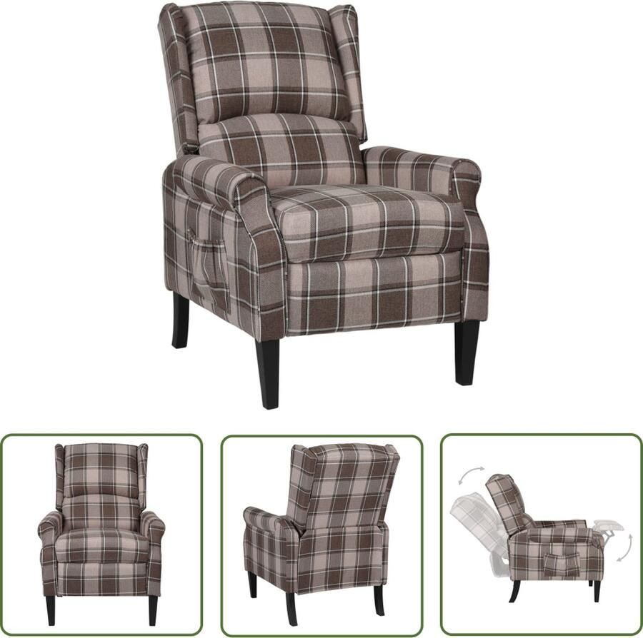 The Living Store verstelbare armstoel Stof Beige 71x90.5x101.5 cm Rugleuning en voetensteun verstelbaar Verstelbare Armstoel Lounge Stoel Relaxfauteuil Fauteuill Loungestoel - Foto 3