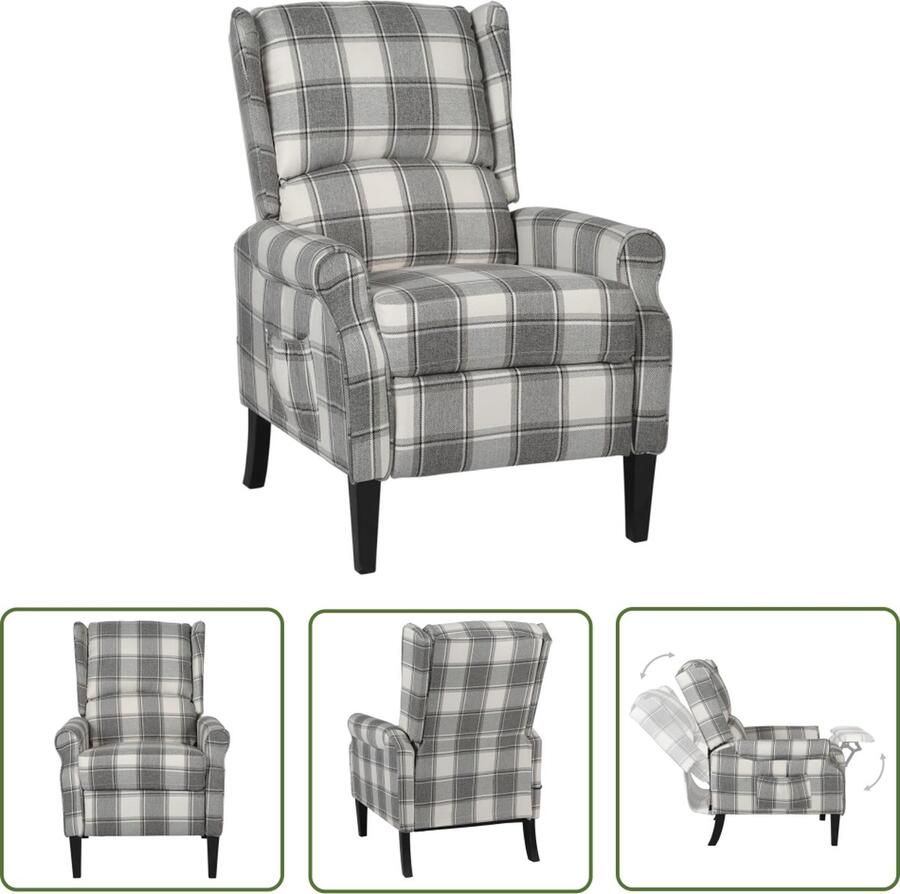 The Living Store Leunstoel Massagestoel Elektrisch verstelbaar 6-punts trillingsmassage Witgrijs 71x90.5x101.5 cm USB-aansluiting Massagestoel Elektrische Massagestoel Verstelbare Stoel Relaxstoel Lounge Stoel - Foto 3