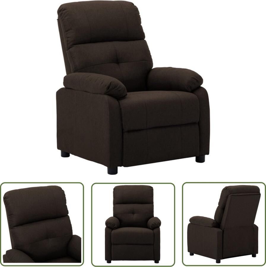 The Living Store Verstelbare Fauteuil Hoge Rug Donkerbruin 76x90x100cm Max 110kg