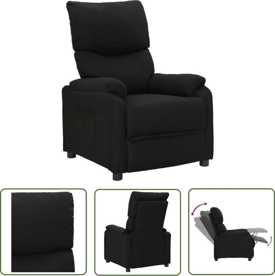 The Living Store Verstelbare Fauteuil Zwart 71.5 x 93 x 98 cm Comfortabel en Duurzaam - Foto 2
