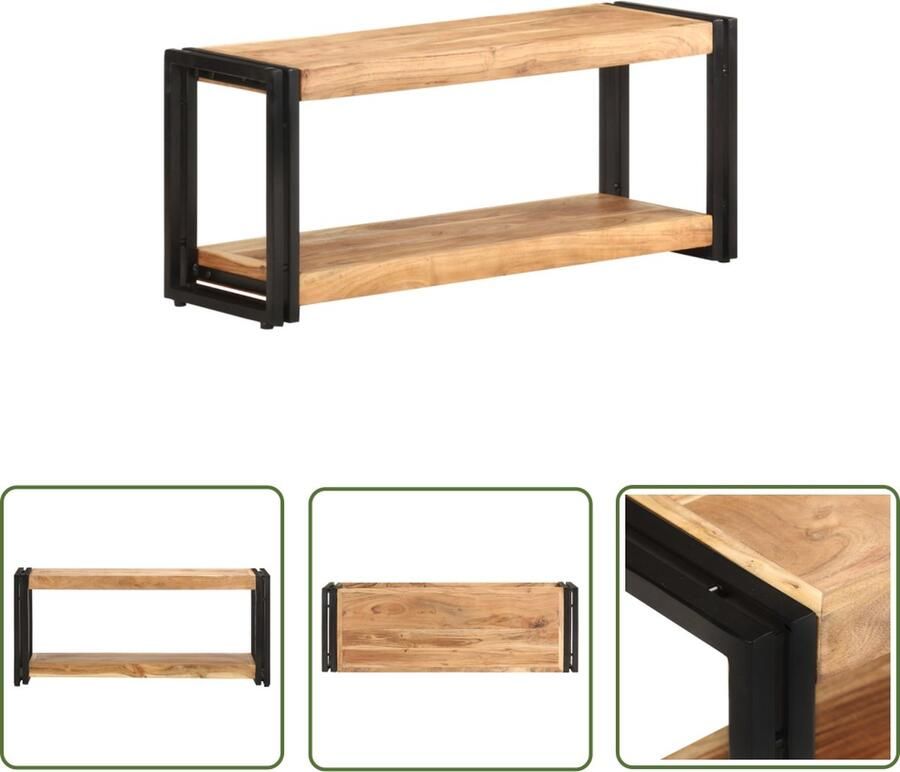The Living Store vidaXL Acacia Hout TV-kast Tv-meubel 90x30x40 cm massief acaciahout Vintage Meubilair Salontafel Opbergkast