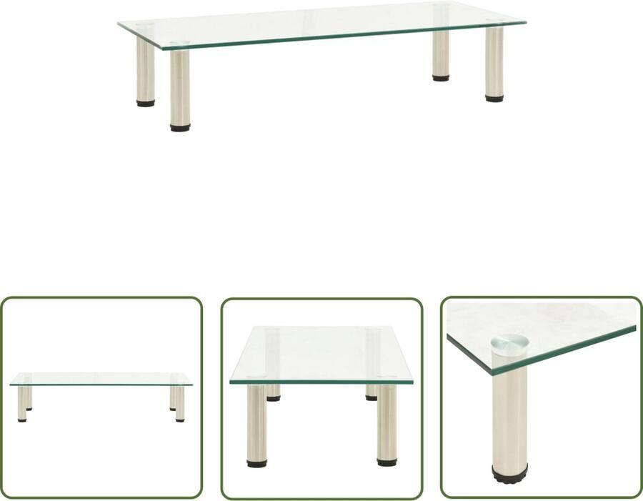 The Living Store Tv-meubel Modern s Gehard Glas 80 x 35 x 17 cm Transparant Tv-meubel Glas Meubilair Transparante Tv-standaard Modern Tv-meubel Media Stand