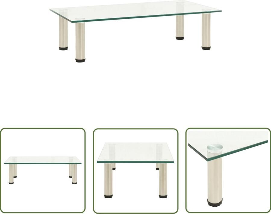 The Living Store Tv-meubel Gehard Glas 60x35x17 cm Transparant Tv-meubel Glas Tv-meubel Design Tv-standaard Transparante Tv-standaard Minimalistisch Tv-meubel