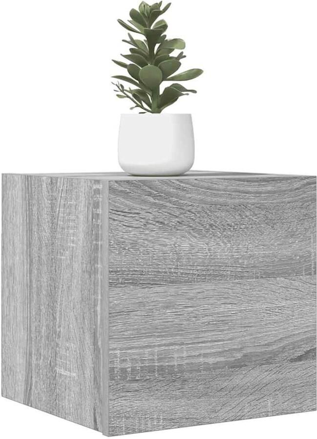 VidaXL Tv-wandmeubel grijs eiken 30 5x30x30cm Televisiescherm Wandmeubel Tv Stand Tv Kast Grijze Tv Tafel Houten Tv Meubel Salontafel Media Unit