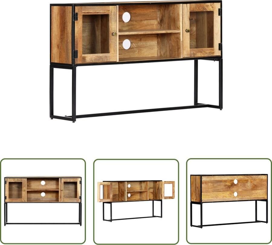 The Living Store vidaXL Houten Tv Kast Tv Kast Tv-meubel 120x30x75 cm massief gerecycled hout Vintage Tv Kast Klassiek Tv Kast Salontafel - Foto 2