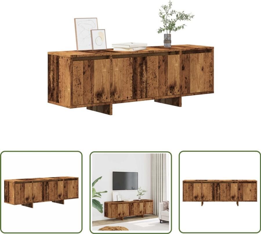 The Living Store vidaXL Tv-meubel 120x30x40 5 cm bewerkt hout oud houtkleurig Tv-meubel Houten Tv-kast Media Kast Salontafel Opslagoplossing