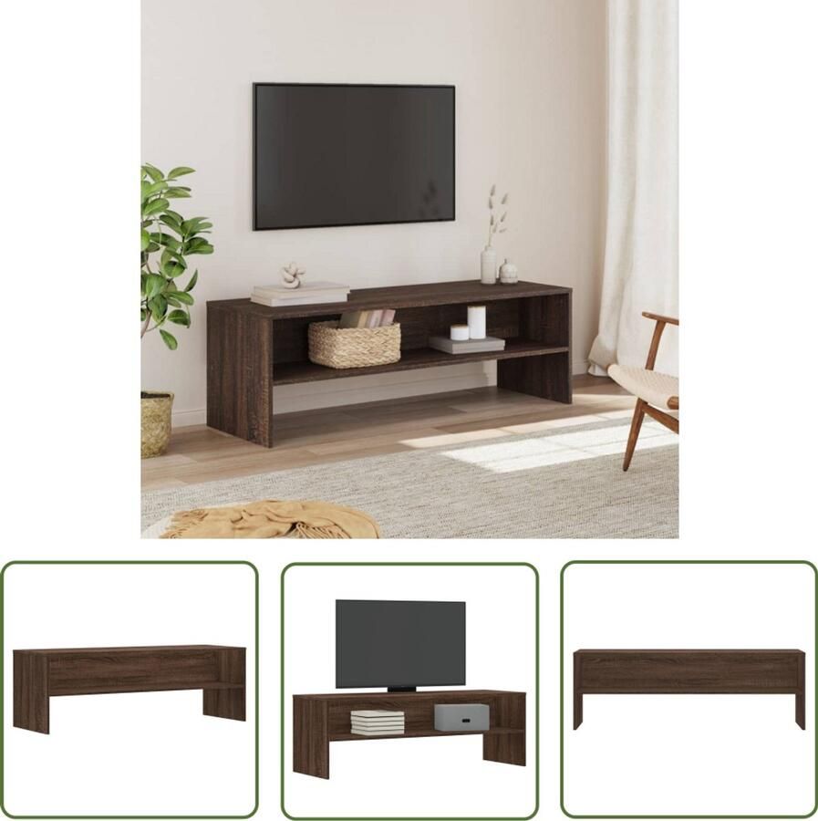 The Living Store vidaXL Tv-meubel 120x40x40 cm bewerkt hout bruin eikenkleurig Tv-meubel Houten Tv-kast Bruine Eiken Salontafel Livingroom Furniture