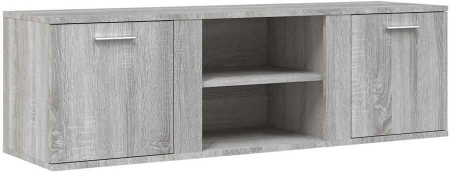 The Living Store vidaXL Houten Tv Kast Tv Meubel Tv-meubel 120x34x37 cm bewerkt hout grijs sonoma eikenkleurig Salontafel Grijze Tv Tafel Tv Stand - Foto 2
