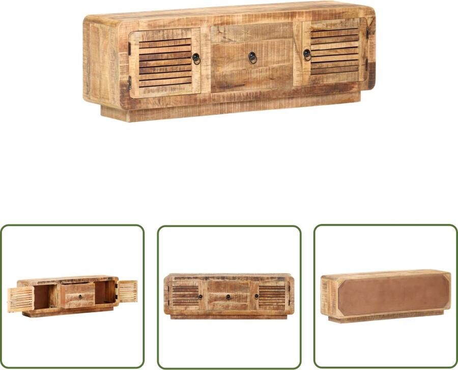 The Living Store Houten TV-meubel 120 x 30 x 40 cm klassieke stijl Tv-meubel Houtsoort Bruine Meubels Landelijk Interieur Salontafel - Foto 2