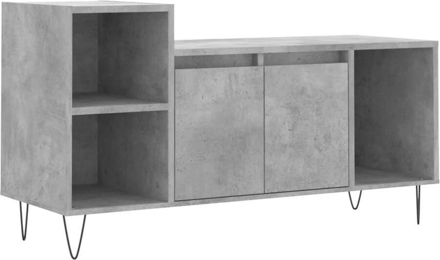 The Living Store TV-meubel Betongrijs 100x35x55 cm Hoge kwaliteit praktisch ontwerp Tv-meubel Salontafel Kast Houten Tv-kast Grijs Tv-meubel