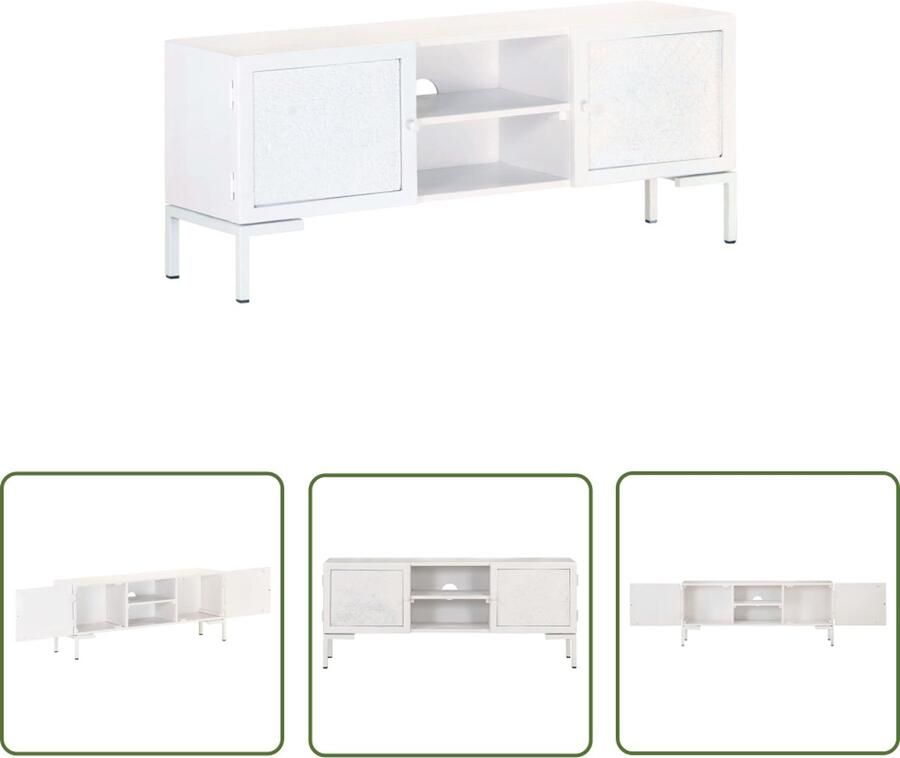 The Living Store Houten Televisiemeubel Stereokast 115 x 30 x 46 cm IndustriÃle Charme Tv-meubel Salontafel Industrieel Design Hout Meubilair Mangohout - Foto 2