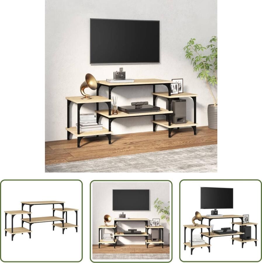 The Living Store vidaXL Tv-meubel 117x35x52 cm bewerkt hout sonoma eikenkleurig Tv-meubel Salontafel Houten Tv-stand Tv Kast Sonoma Eiken - Foto 2