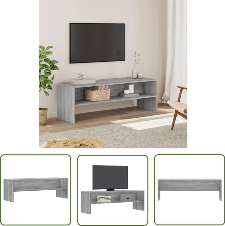 The Living Store vidaXL Tv-meubel 120x40x40 cm bewerkt hout grijs sonoma eikenkleurig Tv-meubel Salontafel Houten Tv-kast Grijze Tv-standaard Tv-opstelling