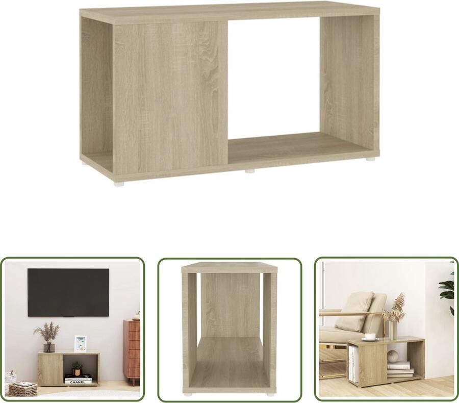 The Living Store vidaXL Tv-meubel 60x24x32 cm bewerkt hout sonoma eikenkleurig Tv-meubel Salontafel Houten Tv-standaard Media Kast Tv Kast - Foto 2