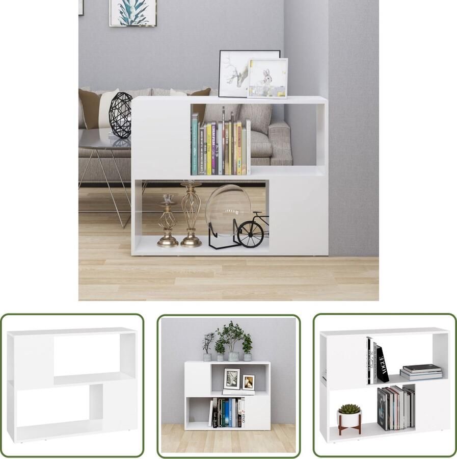 The Living Store Televisiekast Classic TV-meubel 80 x 24 x 63 cm Wit Tv-meubel Televisiesecretaris Salontafel Houten Tv-stand Wit Tv-meubel - Foto 2