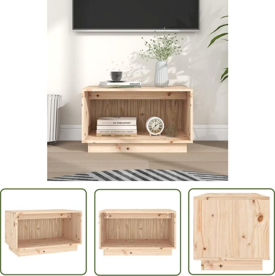 The Living Store Zwevend Tv-meubel Grenenhout 60 x 35 x 35 cm Rustiek Tv-meubel Tv Kast Grenoblehouten Meubilair Zwevend Tv-meubel Rustic Tv-meubel - Foto 2