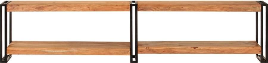 The Living Store Tv meubel massief acaciahout 180x30x40 cm opbergruimte en metalen frame Tv Kast Tv Meubels Salontafel Houten Tv Stand Acacia Houten Tv Kast