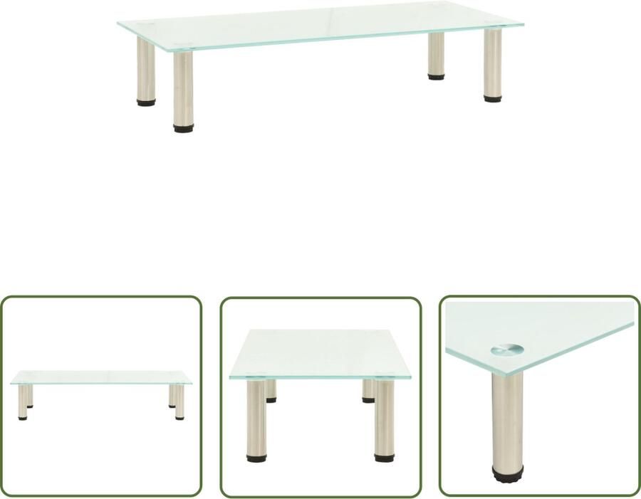 The Living Store TV-meubel Modern Gehard glas 80x35x17 cm Robuust Tv-meubel Tv Stand Meubilair Livingroom Furniture Moderner Tv-tafel