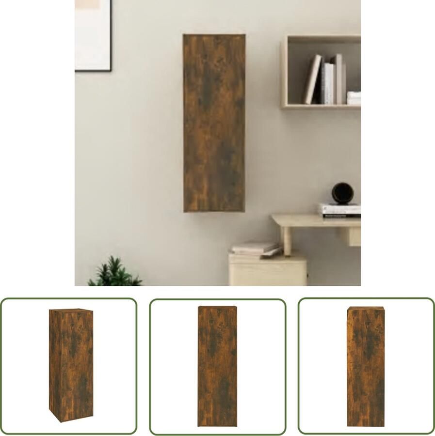 The Living Store vidaXL Wandkast Tv Kast Tv-meubel 30 5x30x90 cm bewerkt hout gerookt eikenkleur Houten Tv Kast Modern Tv Meubilair Bruine Tv Kast - Foto 2