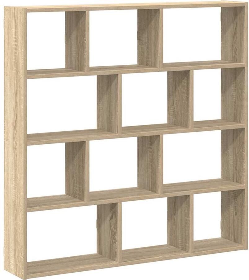 The Living Store vidaXL Wandschap 12 vakken Sonoma eiken Hout Wandkast Houten Kast Opslagkast Kasten Set Woonaccessoires