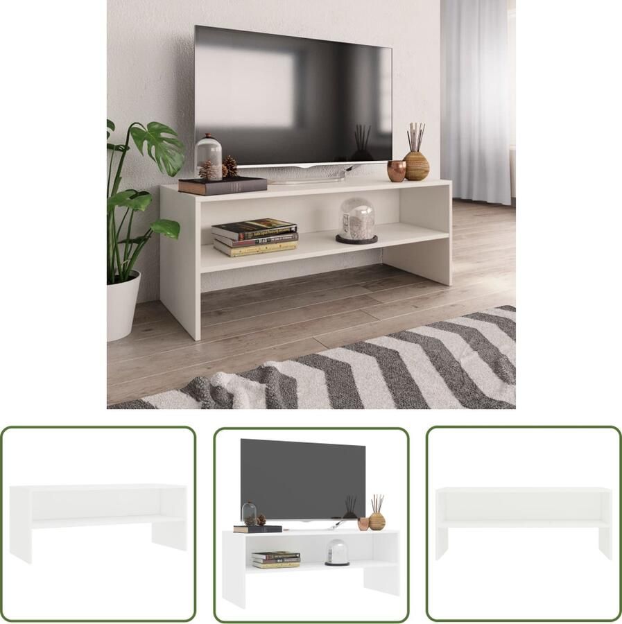 The Living Store Vintage TV-meubel Hout 100 x 40 x 40 cm Met open vak - Foto 2