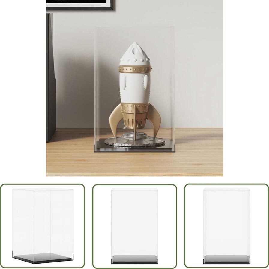 The Living Store Acryl Vitrine Multifunctioneel 24x16x12 cm Duidelijk Acryl Vitrine Display Case Collectie Opslag Dustproof Showcase Vitrinekast