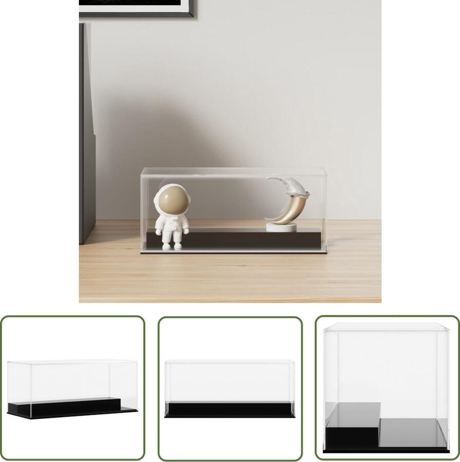 The Living Store Acryl Vitrine 2 niveaus Stofdicht Eenvoudig te monteren Acryl Vitrine Display Case Collectie Opslag Decoratief Item Stofdichte Kast