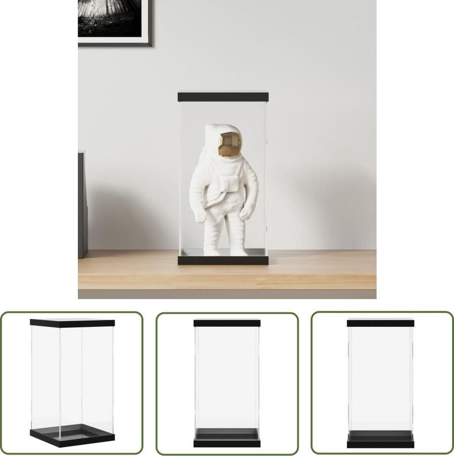 The Living Store Acryl Vitrine Zwart Boven- en Onderblad Multifunctioneel Stofdicht Eenvoudig te Monteren Acryl Vitrine Display Case Collectie Vitrines Stofdichte Vitrine Multifunctionele Vitrine - Foto 2
