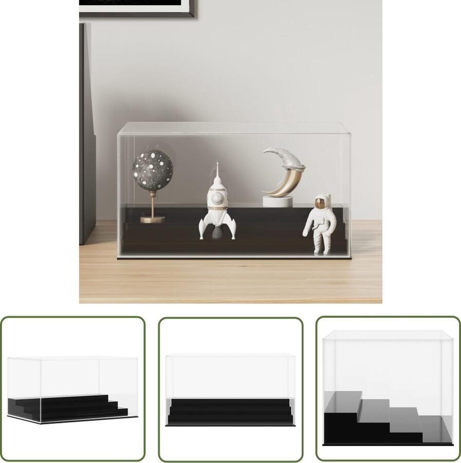 The Living Store Acryl Vitrine Multifunctioneel 4 Niveaus Stofdicht Eenvoudige montage Acryl Vitrine Display Case Collectie Opslag Stofdichte Kast Multifunctionele Vitrine