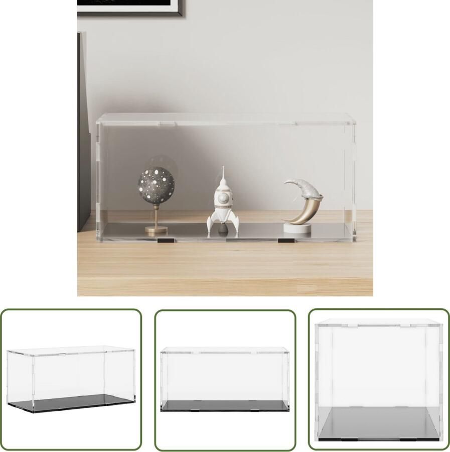 The Living Store Acryl Vitrine Multifunctioneel Beschermt tegen stof en beschadiging Acryl Vitrine Display Case Verzamelobjecten Doos Stofdichte Vitrine Kunststof Vitrine