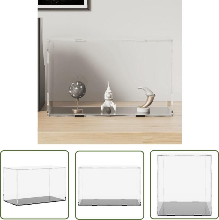 The Living Store Acryl Vitrine Medium Stofdicht Eenvoudig te Monteren Acryl Vitrine Display Case Collectie Doos Stofdichte Vitrine Kast