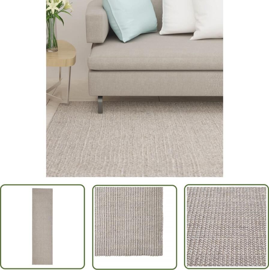 The Living Store Vloerkleed Sisal 80 x 300 cm Zand 100% sisal Anti-slip Vloerkleed Sisal Vloerkleed Anti Slip Vloerkleed Interieur Decoratie Woonkamer Vloerkleed