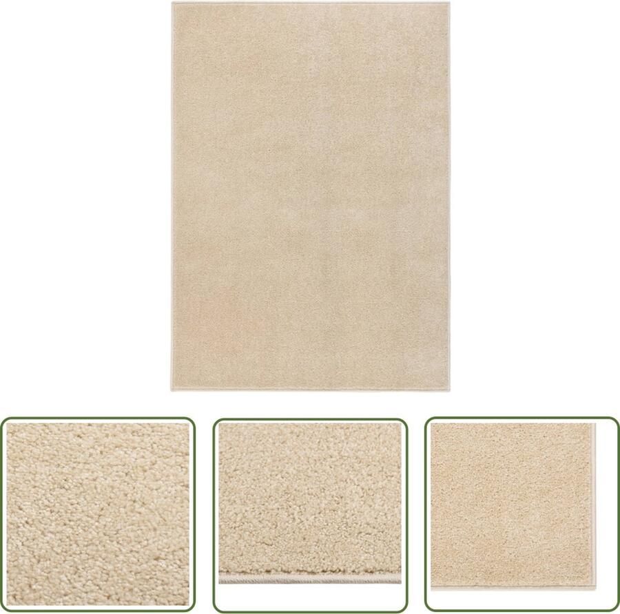 The Living Store Vloerkleed Beige 120 x 170 cm Klassieke charme Gemaakt van 100% PP