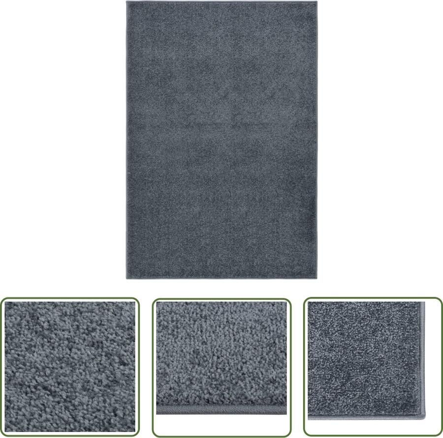 The Living Store Vloerkleed Charisma Vloerkleden 200 x 290 cm Antraciet 100% PP Vloerkleed Antraciet Polypropylene Woonkamer Livingroom