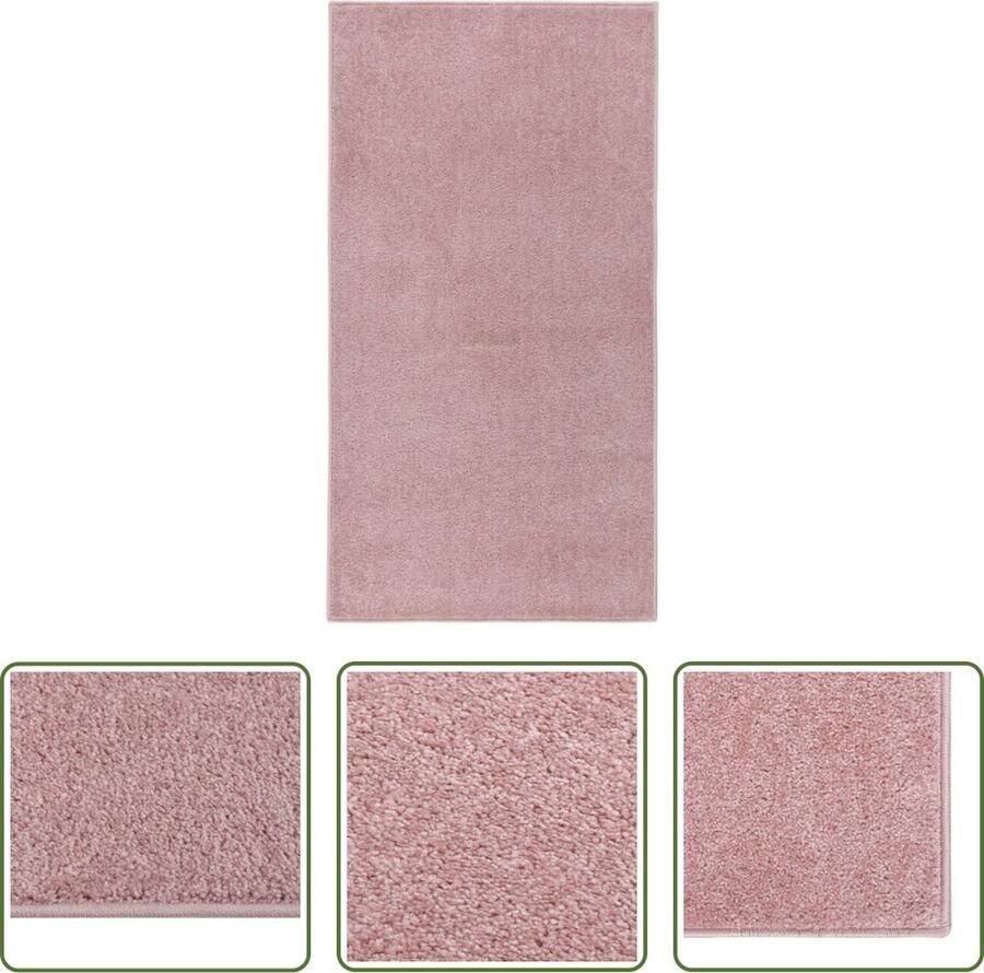 The Living Store Vloerkleed Classic 80 x 150 cm Roze 100% PP