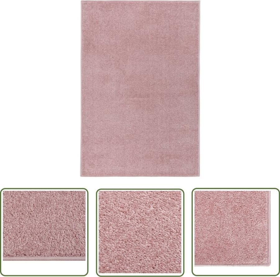 The Living Store Vloerkleed Classic Roze 160 x 230 cm 100% PP 10 mm poolhoogte Vloerkleed Rozeplooier Kamerdecoratie Woonkamer Accessoires Living Room Decor