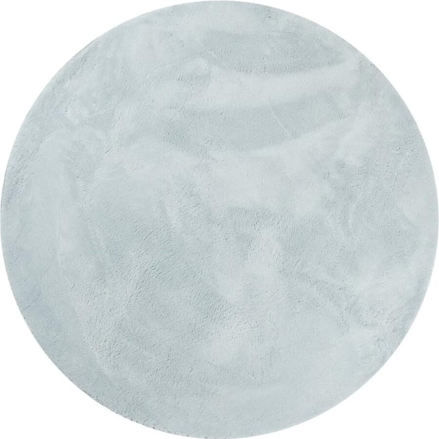 The Living Store HUARTE Vloerkleed 200 cm Blauw Superzacht Polyester met Anti-Slip Machine Wasbaar