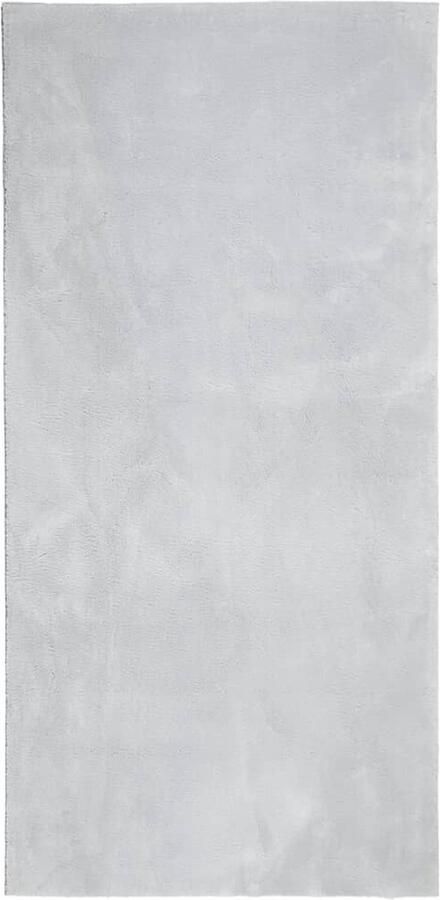 The Living Store HUARTE Vloerkleed 100 x 200 cm Grijs Polyester kotlin32mm Wooly Plushy AntiSlip Machinewasb 30Â° Vloerkleed Tapijten Woonkamertapijt Slaapkamertapijt Grijze Vloerkleed