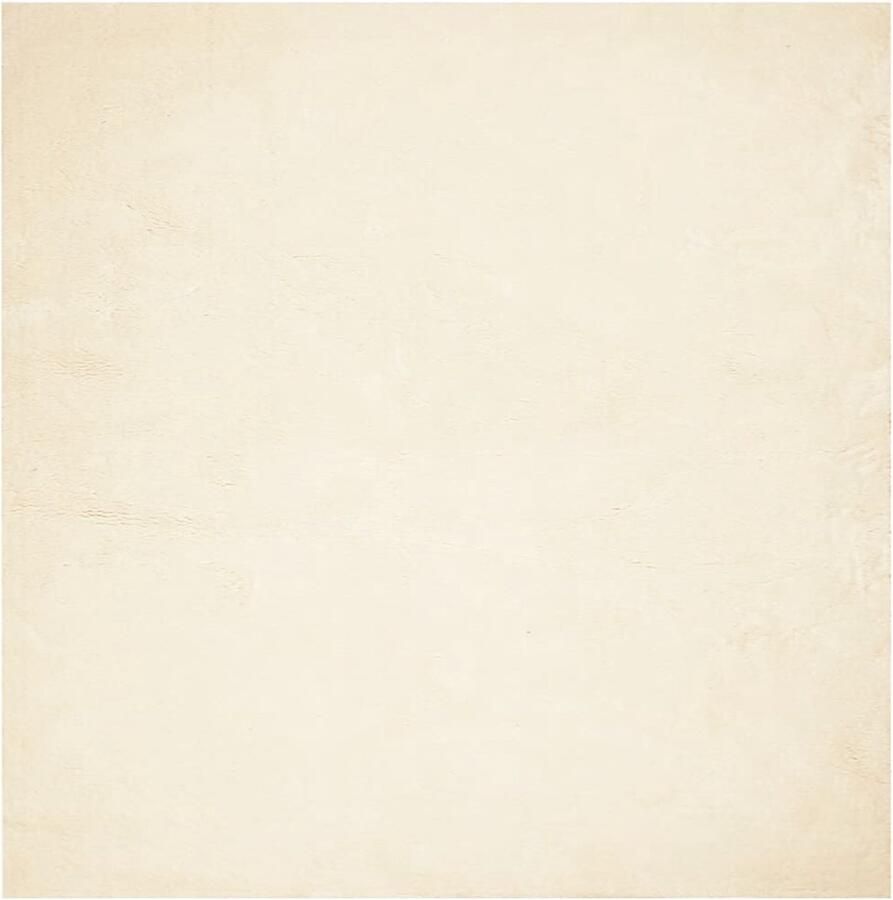 The Living Store Vloerkleed HUARTE laagpolig zacht wasbaar 240x240 cm crème Vloerkleed Crème Kleurtje Polyester Vloerkleed Huarte Vloerkleed Anti Slip Vloerkleed