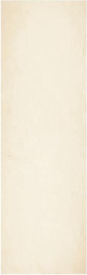 The Living Store Huarte Vloerkleed 80 x 250 cm Crème 100% Polyester 18 mm poolhoogte Vloerkleed Crème Vloerkleed Huarte Zacht Vloerkleed Polyester Vloerkleed Anti Slip Vloerkleed