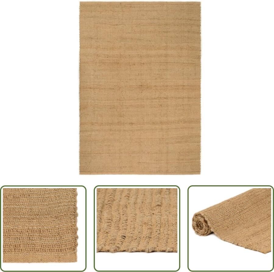 The Living Store Vloerkleed Jute 160 x 230 cm Natuurlijke donkere jutetint