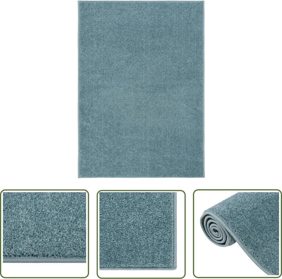 The Living Store vloerkleed Charme Vloerkleden 120 x 170 cm Blauw Vloerkleed Kamerdecoratie Woonaccessoire Blauwwoonkleding Zacht Vloerkleed