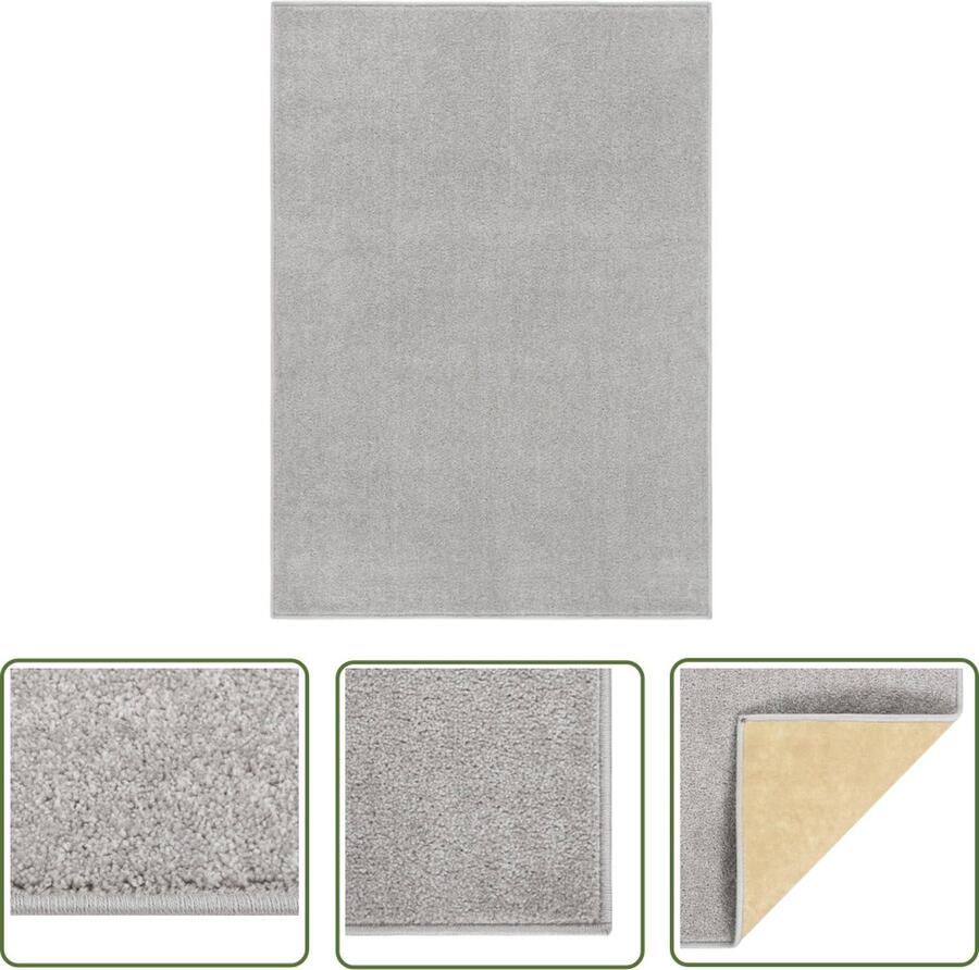 The Living Store Vloerkleed Classic Lichtgrijs 120 x 170 cm 100% PP Vloerkleed Licht Grijs Vloerkleed Polypropylene Vloerkleed Rond Vloerkleed Groot Vloerkleed