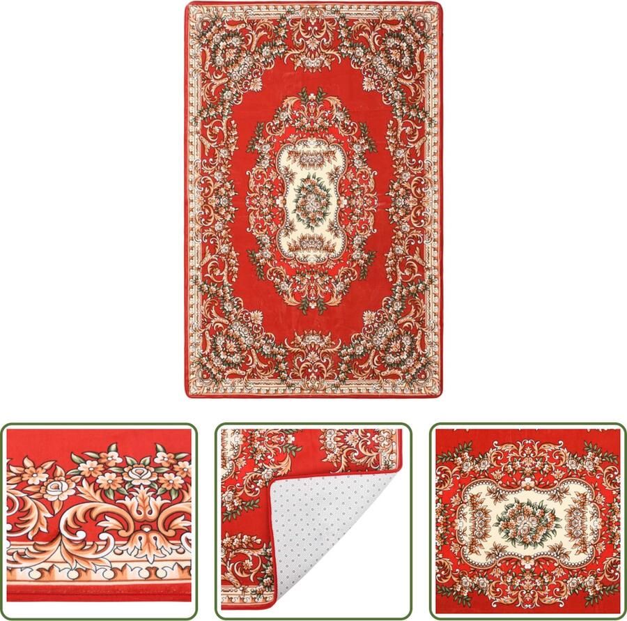 The Living Store Vloerkleed bedrukt oosters 160x230 cm meerkleurig Vloerkleed