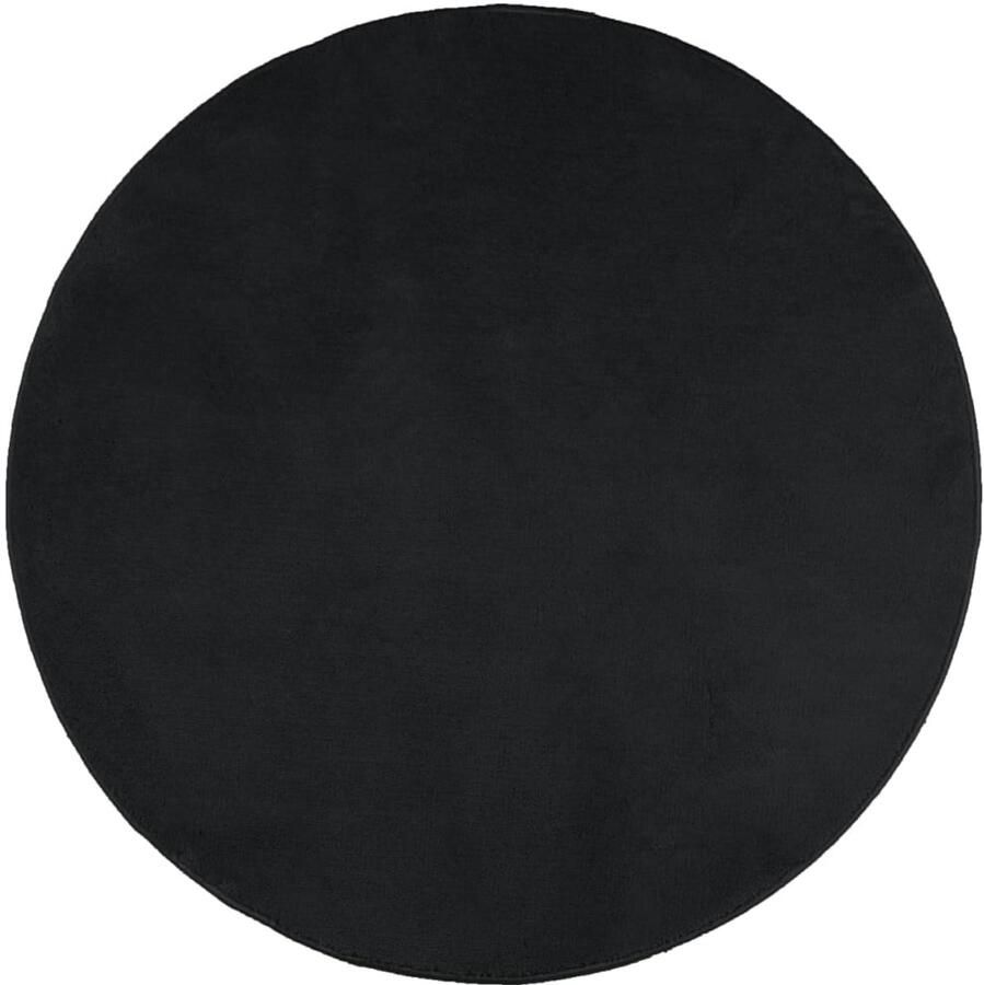 The Living Store OVIEDO Vloerkleed 120 cm Polyester Zwart Comfortabel warm veilig Ideaal voor elke kamer met vloerverwarming Vloerkleed Tapijten Woonkamer Slaapkamer Gang - Foto 3