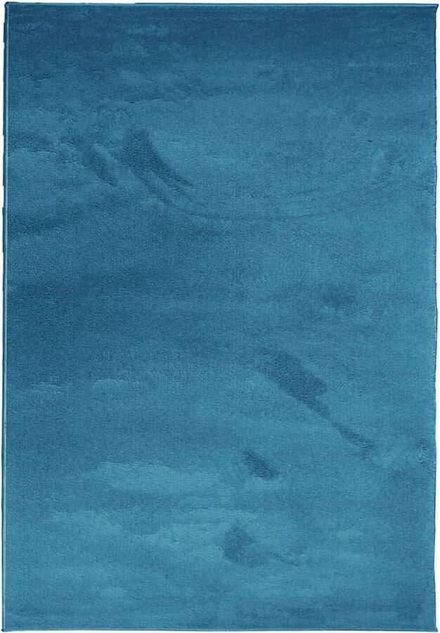 The Living Store Vloerkleed OVIEDO laagpolig 160x230 cm turquoise Vloerkleed Tapijten Turkooise Kamerdecoratie Zacht Vloerkleed Polyester Vloerkleed