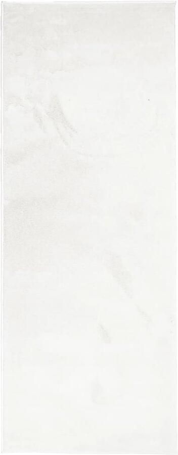 VidaXL Vloerkleed OVIEDO 80x200 laagpolig crème Vloerkleed Tapijten Vloerbekleding Kruimelige Look Beige
