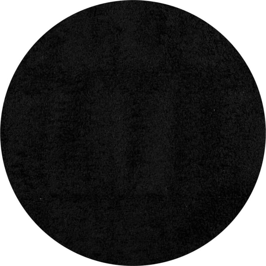 The Living Store Vloerkleed PAMPLONA shaggy hoogpolig modern Ø 160 cm zwart Shaggy Vloerkleed Woonkamer Tapijt Vloerkleed Zwart Rond Vloerkleed Groot Vloerkleed