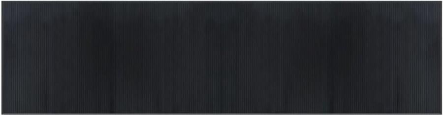 VidaXL Vloerkleed Bamboe Zwart 100x400 cm Bamboetapijt Vloerkleden Kamerdecoratie Woondecoratie Living Accessoires