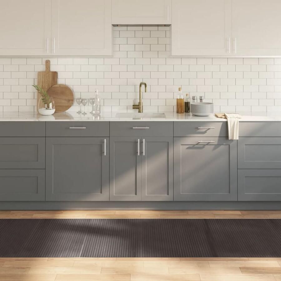 The Living Store Bamboe Vloerkleed 80 x 400 cm Donkerbruin Duurzaam Natuurlijk Tapijt met Anti-slip Bamboetapijt Vloerkleden Woon Accessoires Natuurlijke Decoratie Donkere Kleurtjes